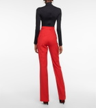 David Koma High-rise flared virgin wool pants