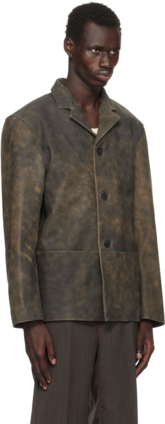 CMMN SWDN Brown Donny Leather Jacket
