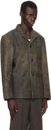 CMMN SWDN Brown Donny Leather Jacket