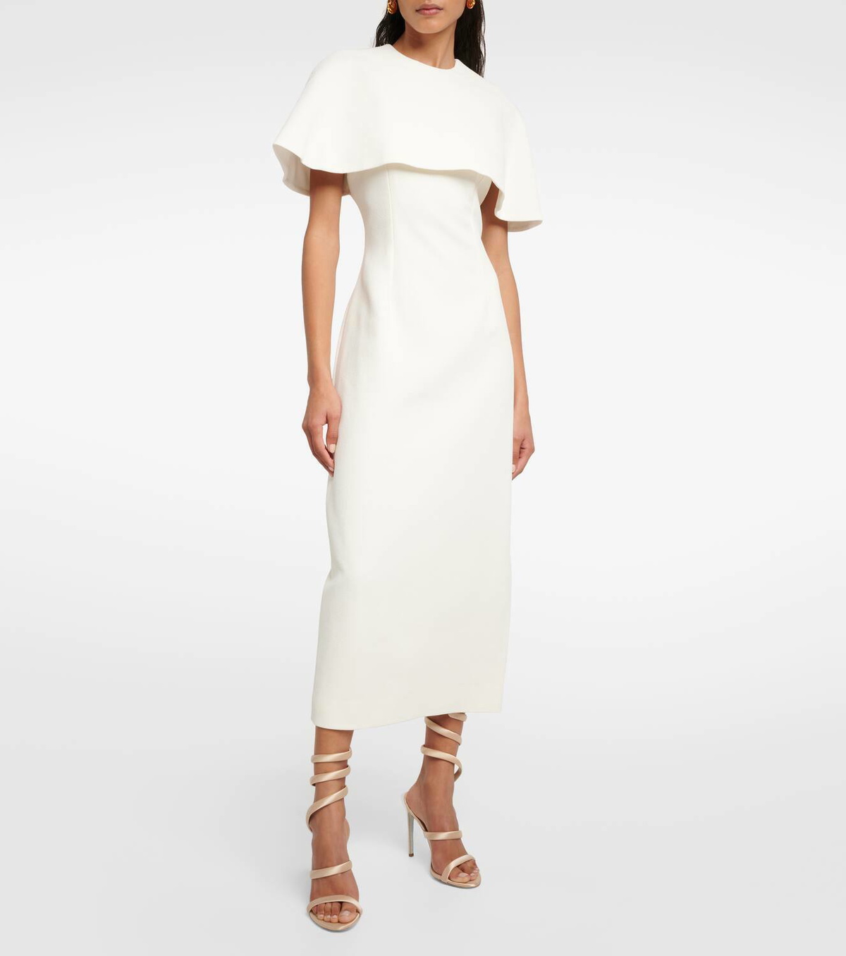 Emilia Wickstead Bridal Blaine caped midi dress