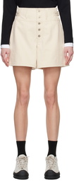 Jil Sander Off-White Pin-Buckle Denim Shorts