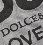 Dolce & Gabbana - Logo-Print Cotton-Jersey T-Shirt - Men - Gray