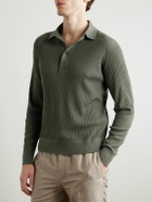 Brioni - Pointelle-Knit Wool Polo Shirt - Green