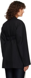 Pushbutton Black Bra Detail Single Blazer