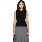 Thom Browne Black Merino Wool RWB Stripe Tank Top