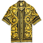 Versace Men's Baroque '92 Silk Vacation Shirt in Black/Gold