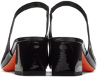 Santoni Black Slingback Heels