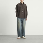 mfpen Men's Triple Stripe Essay Shirt in Dark Brown