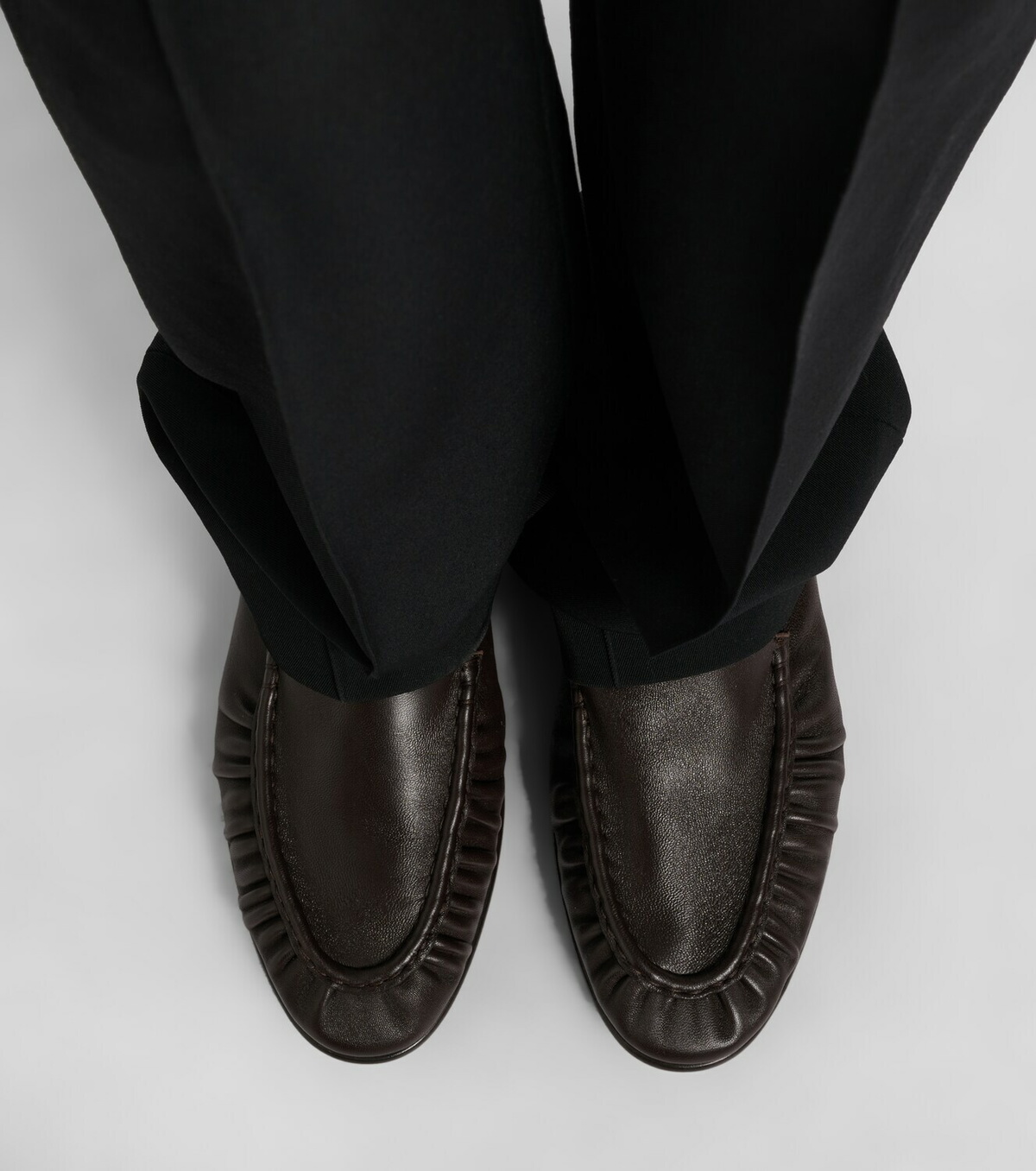 The Row Soft ruched leather loafers