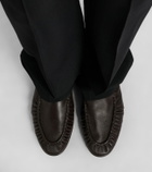 The Row Soft ruched leather loafers