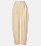 Posse Rio pleated linen barrel-leg pants