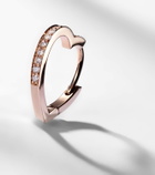 Repossi Antifer Heart Small 18kt gold single hoop earring with diamonds