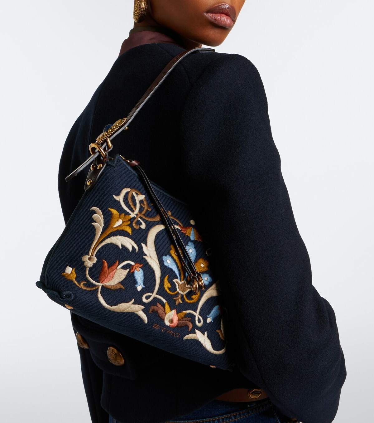 Etro Rosette Small canvas shoulder bag