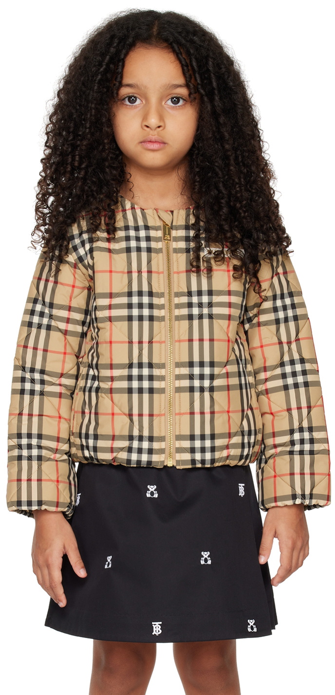 Burberry Kids Beige Vintage Check Jacket Burberry