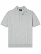 A.P.C. - Gregory Slim-Fit Logo-Embroidered Cotton and Cashmere-Blend Polo Shirt - Gray
