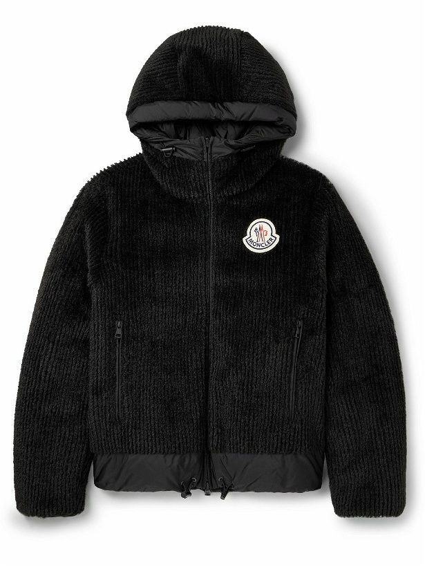 Photo: Moncler - Reversible Logo-Appliquéd Corduroy and Shell Hooded Down Jacket - Black