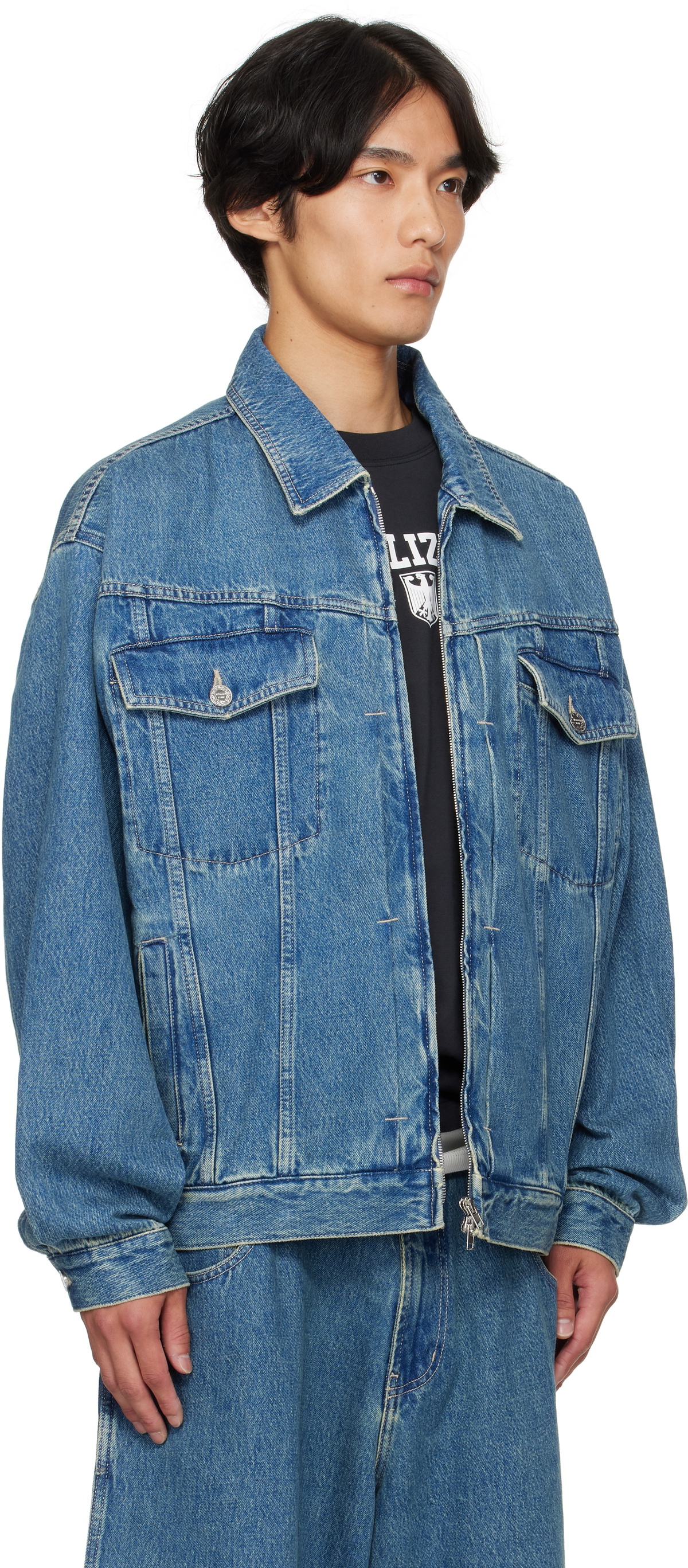 VETEMENTS Blue Hip-Hop Denim Jacket