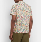 YMC - Camp-Collar Floral-Print Cotton-Mesh Shirt - Beige
