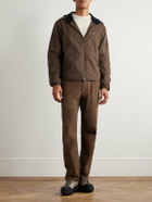 Portal - Level Alpha Logo-Print Fleece-Trimmed Recycled-Shell Jacket - Brown