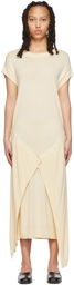 LEMAIRE Beige Double Layer Skirt Mid-Length Dress