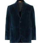 Canali - Kei Slim-Fit Unstructured Textured Cotton-Velvet Blazer - Blue