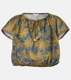 Eres Crocodile printed cotton voile top