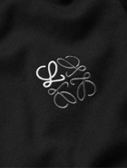 LOEWE - Logo-Embroidered Cotton-Jersey Hoodie - Black