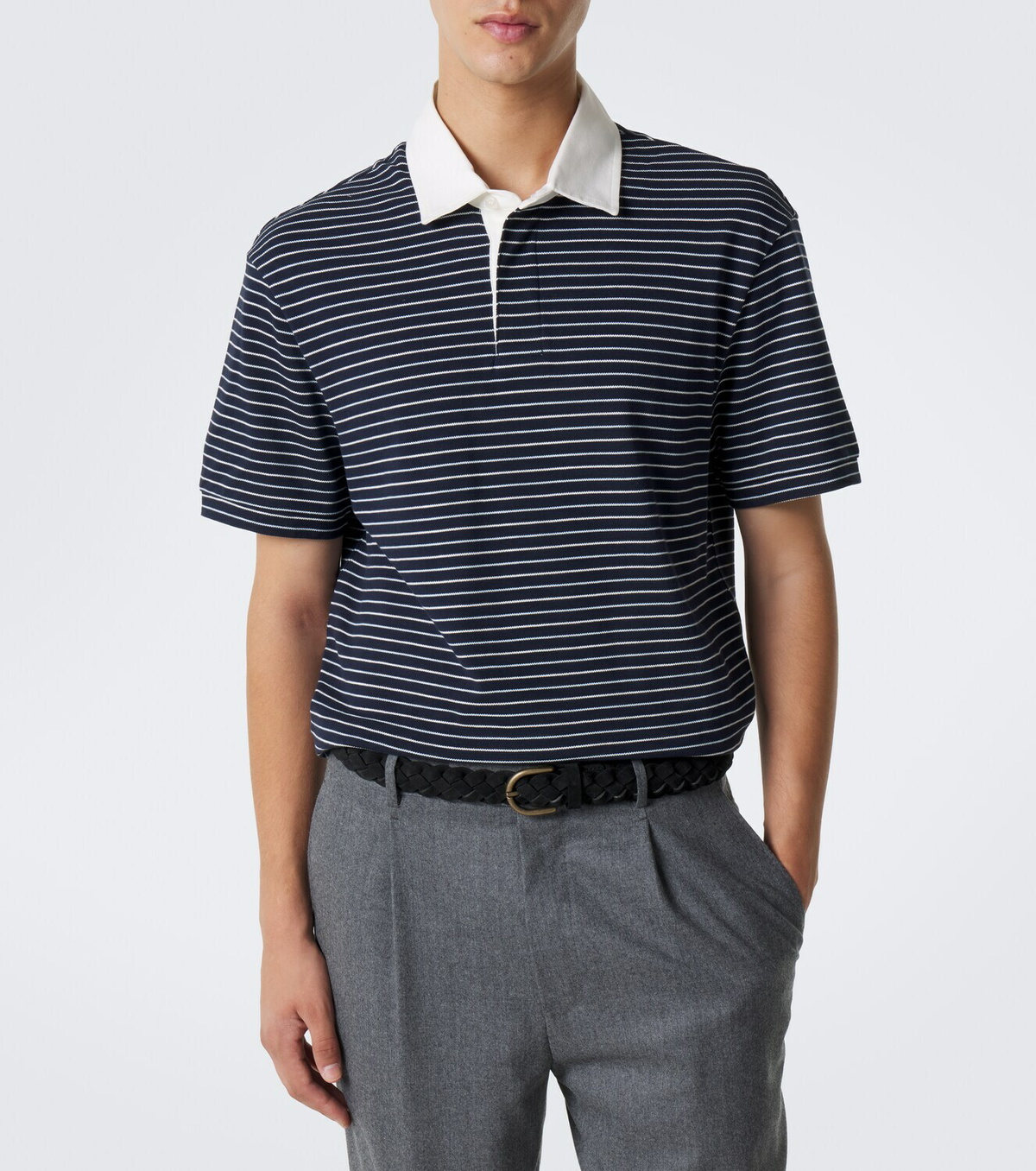 Dunhill Striped cotton piqué polo shirt