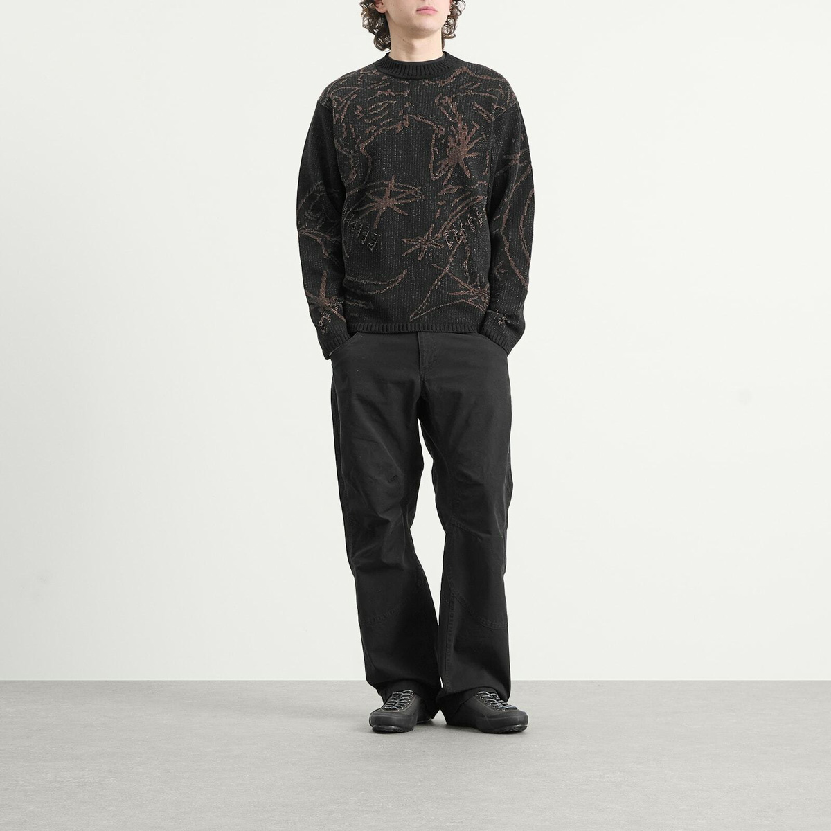 ROA Men's Ryli Cotton Knit Crewneck in Black