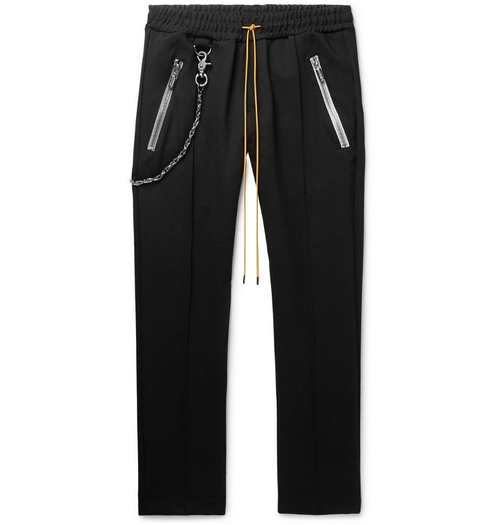 Photo: Rhude - Traxedo Tapered Tech-Jersey Drawstring Trousers - Black