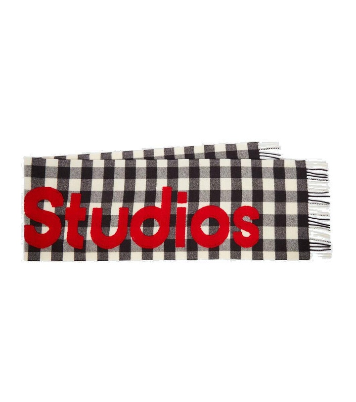 Photo: Acne Studios Checked logo wool-blend scarf