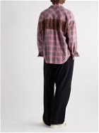 Remi Relief - Fringed Checked Cotton-Twill Shirt - Purple