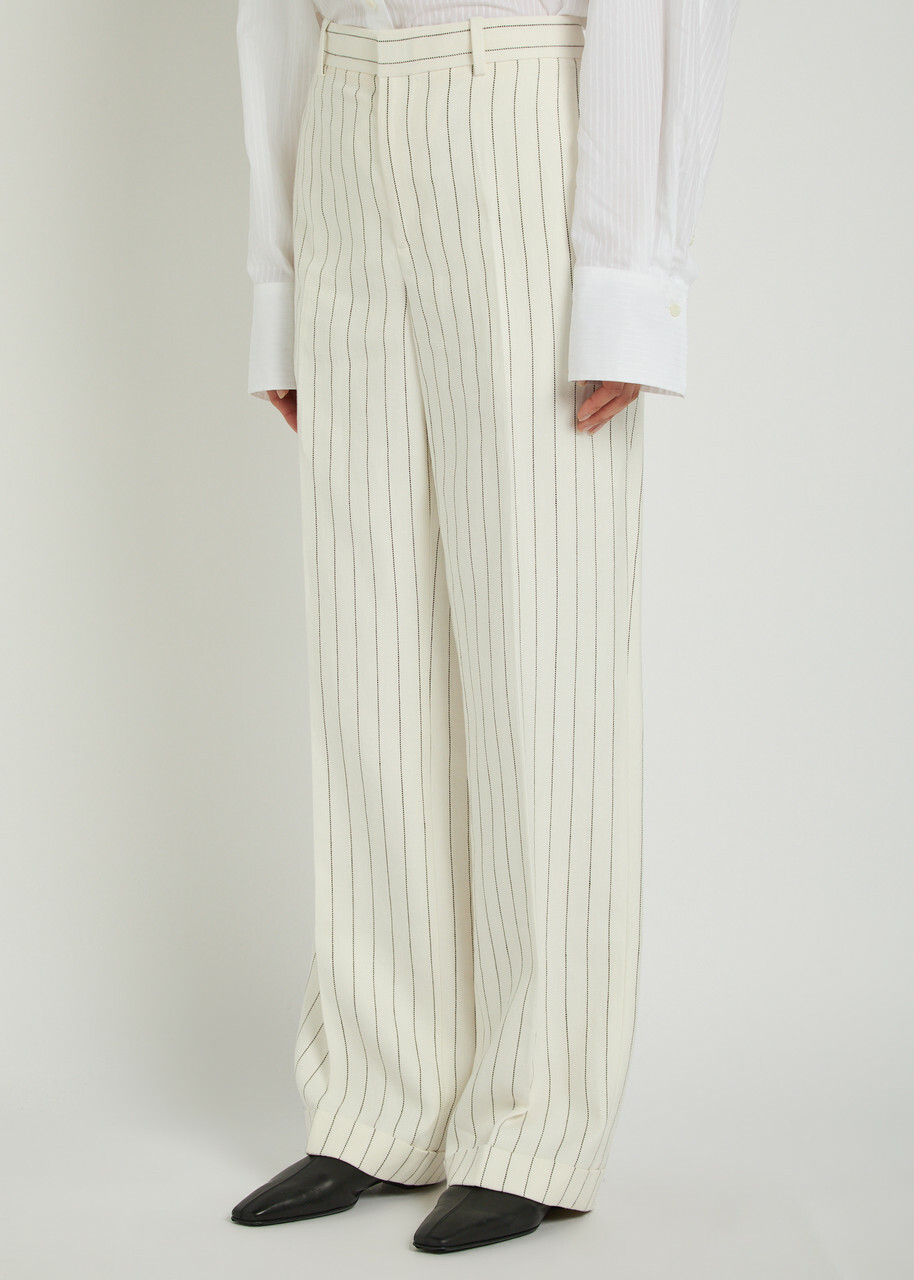 Polo Ralph Lauren Pinstriped Straight-leg Trousers Cream