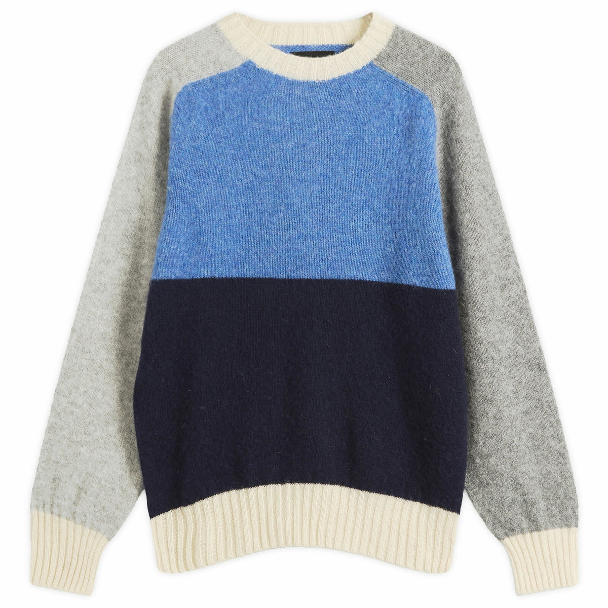 Howlin by Morrison Men's Howlin' Firecracker Colour Block Jumper in Apollo
