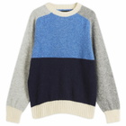 Howlin by Morrison Men's Howlin' Firecracker Colour Block Jumper in Apollo