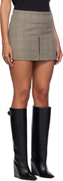 Courrèges Beige & Brown Tailored Prince Of Wales Miniskirt