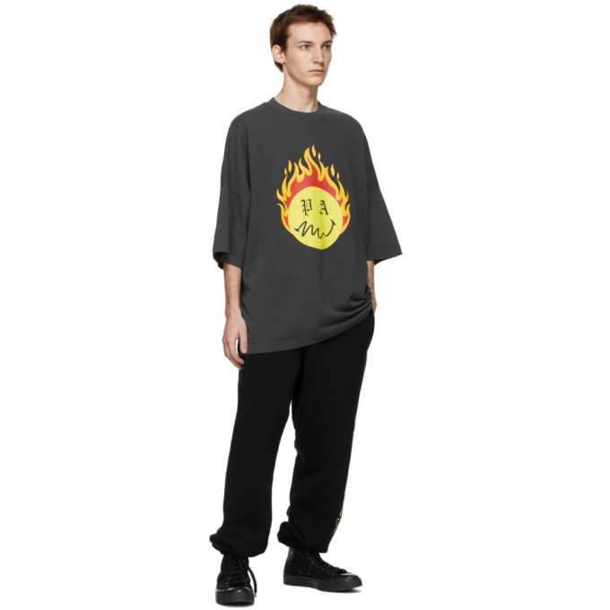 Palm Angels Black Smiley Edition Burning Head T-Shirt Palm Angels