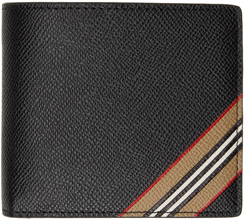 Burberry: Gray Stripe Wallet