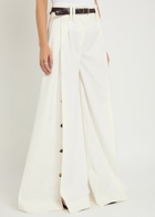A.W.A.K.E Mode Split Cotton-poplin Trousers White