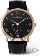 BLANCPAIN - Pre-Owned 2021 Villeret Ultraplate Automatic 40mm 18-Karat Rose Gold and Alligator Watch, Ref. No. 6606-3630-55B