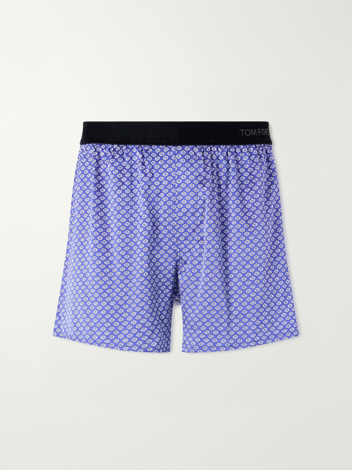 TOM FORD - Printed Stretch-Silk Satin Boxer Briefs - Blue