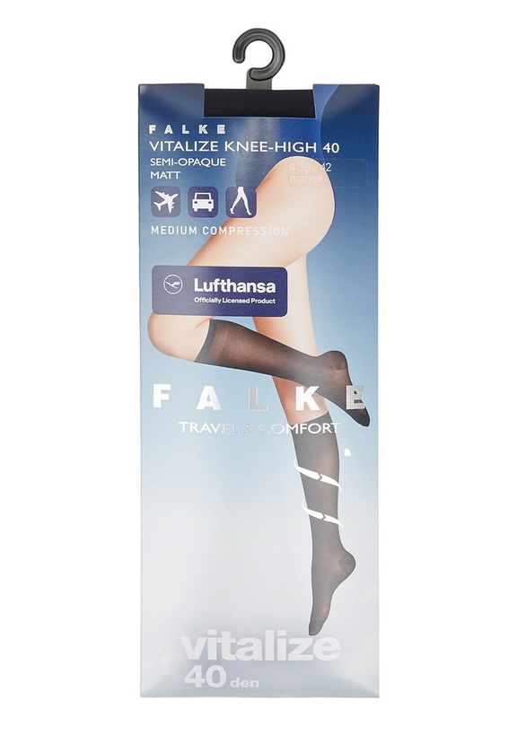Photo: Falke Vitalize 40 Denier Knee-high Socks Dark Blue