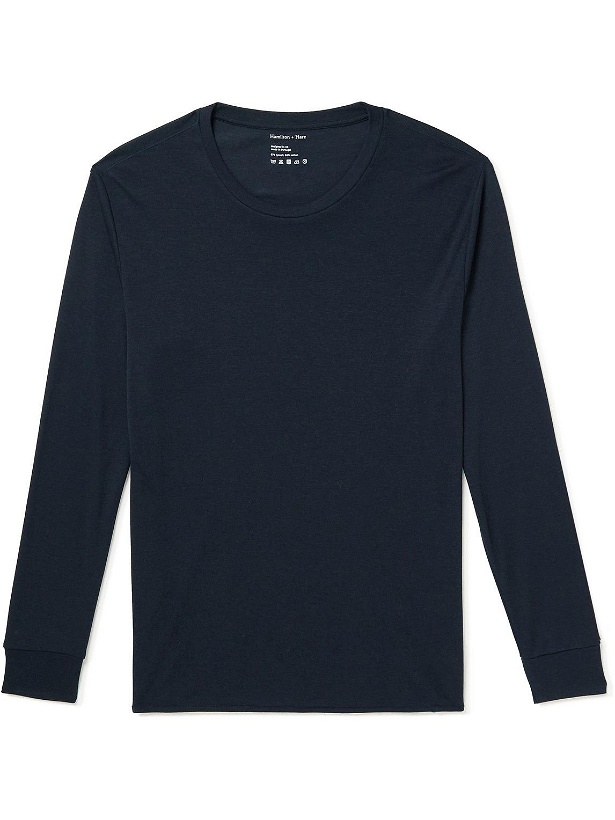 Photo: Hamilton And Hare - Thermal Lyocell and Cotton-Blend Jersey Pyjama Top - Blue