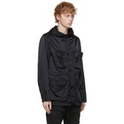 Stone Island Black Nylon Raso-TC Coat