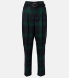 Polo Ralph Lauren Belted checked high-rise wool tapered pants