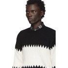 Officine Generale Black and White Striped Ribbed Sweater