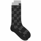 Gucci Men's GG Sock in Black Grey