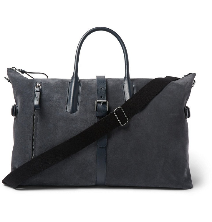 Photo: Tod's - Leather-Trimmed Suede Holdall - Navy