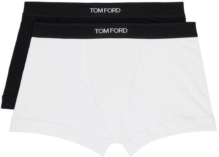 Photo: TOM FORD Two-Pack Black & White Boxer Briefs