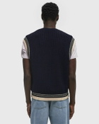 AMI Paris RIBBED SWEATER Blue Mens Vest